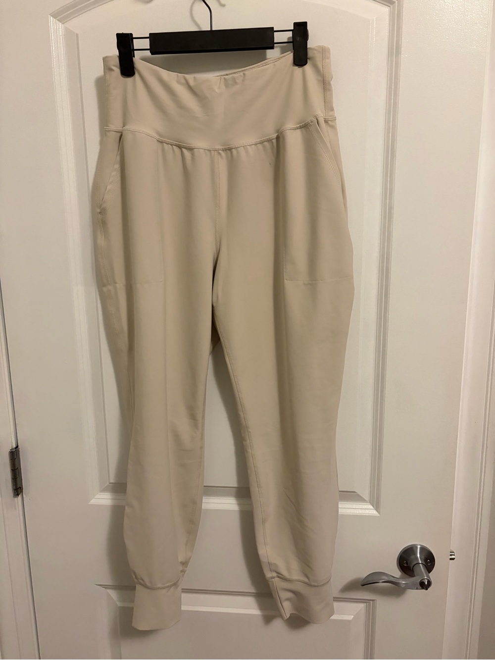 Old Navy Cream High-Waist Track Joggers